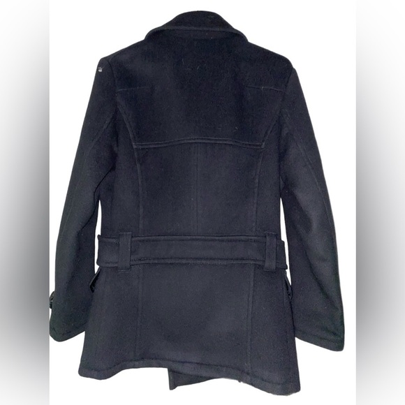 Vintage Buckaroo Modern J1950 Wool Black‎ Pea Coat Eight Button Men L Cowboy - Picture 2 of 11